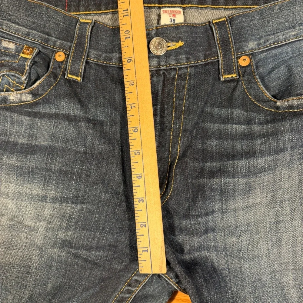 True Religion Section Slim Jeans Mens 38 Dark Wash Straight Leg Horseshoe Pocket